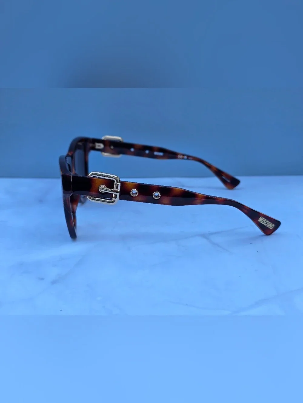 🕶️ NEW Moschino MOS131/S Tortoise Buckle Sunglasses w/ Case